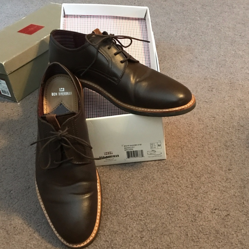 Ben Sherman Dark Brown Leather Oxfords